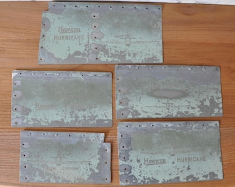 WW2 Hawker Hurricane aircraft relic with original paint etched with images and name