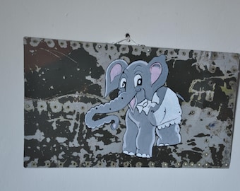 Hawker Hurricane aircraft ww2 wing panel camouflage paint and cartoon elephant nose art