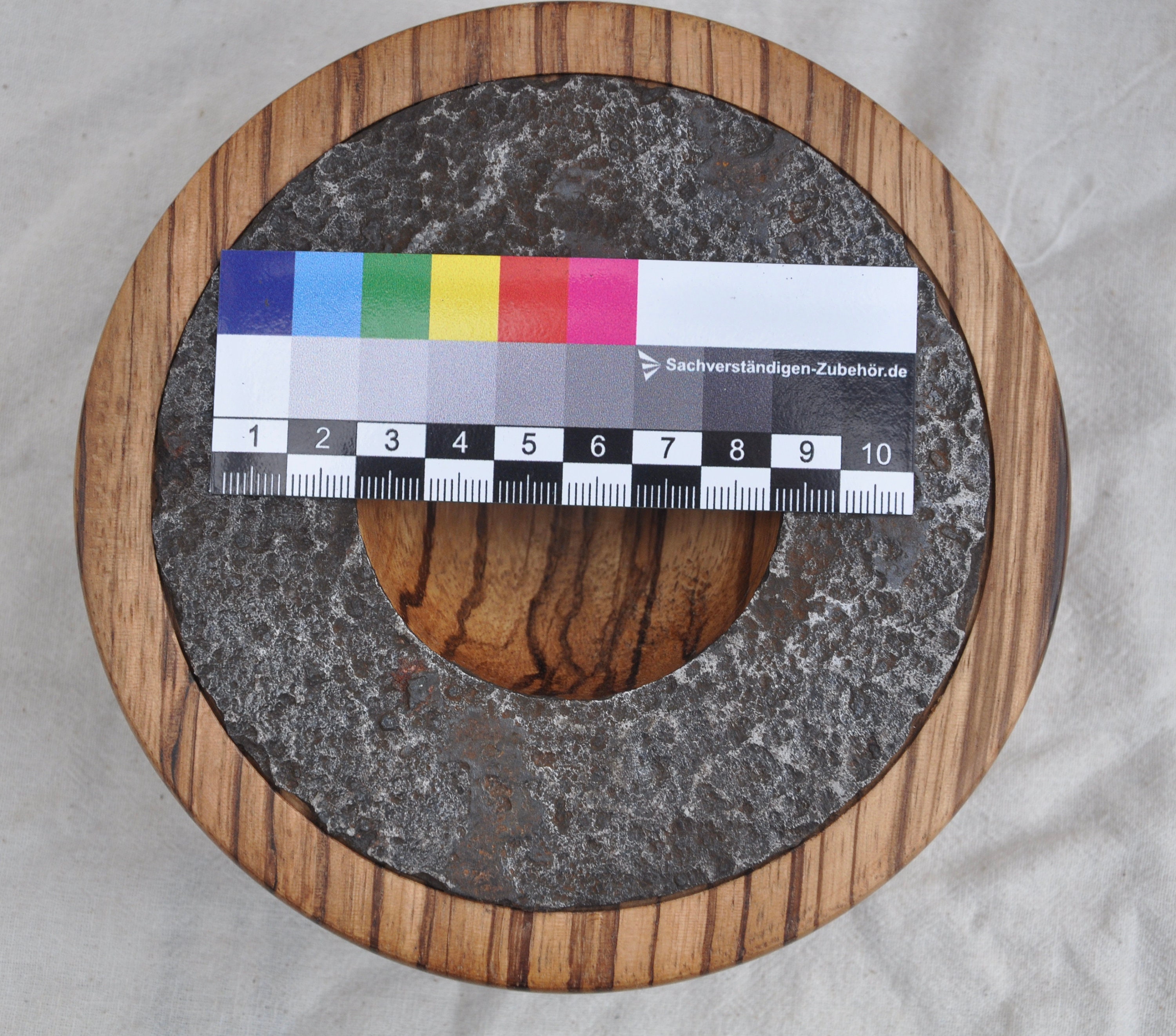 Bowl Made From an Airspeed Horsa Relic Mounted in Zebrano Wood 