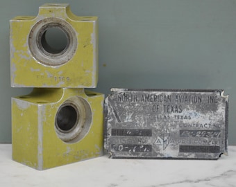 WW2 Harvard T-6 Airplane Tail Wheel Hinges & Data Plate