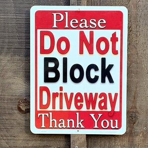2 Stück Alu-Schilder 'Please Do Not Block Driveway', 30,5 X 20,3 Cm – Reflektierend & Wetterfest