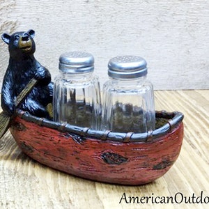 Bear Paddling Canoe Salt & Pepper Shakers Free Shipping