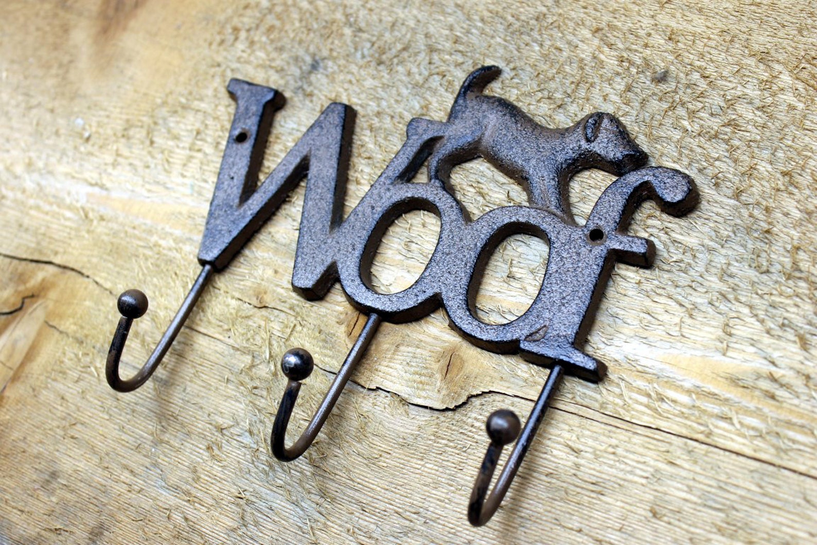 Cast Iron woof 3 Hanger Wall Hook Etsy