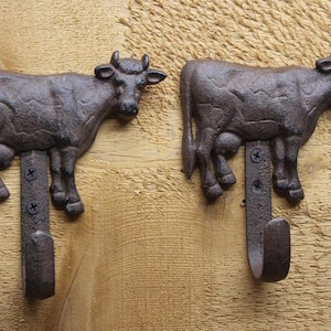 Cast Iron Cow Wall Hooks Pair Free Shipping