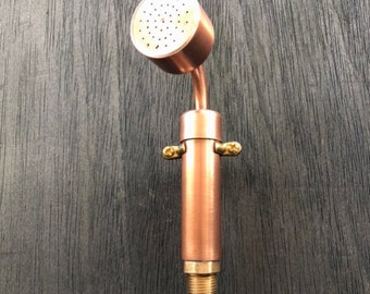 Solid copper hand held shower head