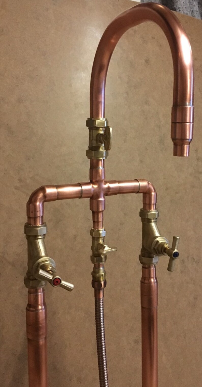 Copper Floor Mounted Taps Etsy Australia
