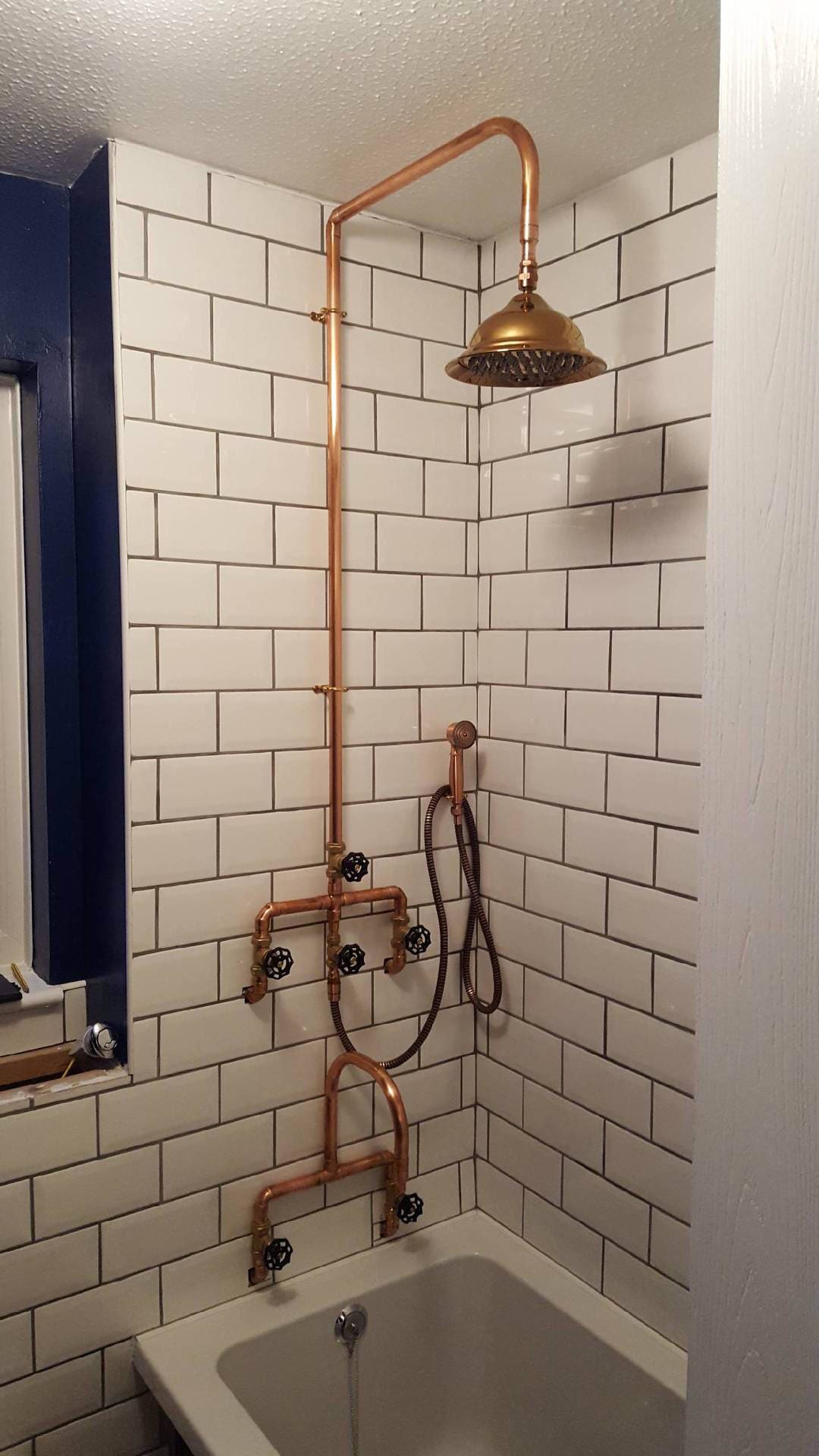 Copper Pipe Shower and Flexible Hose Etsy