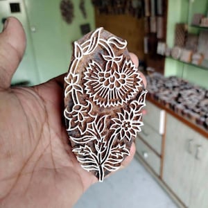Bloc d'impression indien en bois, henné, argile, tissu, bloc d'impression biscuits