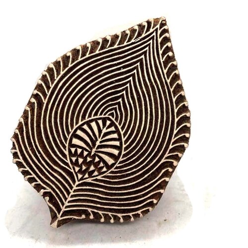 Beautiful Leaf Wood Block Stamp Printing Hand Carved Indian Etsy