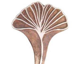 Flower Wood Stamp: Hand Carved Indian Printing Block (7.1 x 3.2 cms)