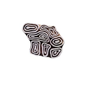 Hand Carved Rosewood Printing Block: Geometric Textile Stamp