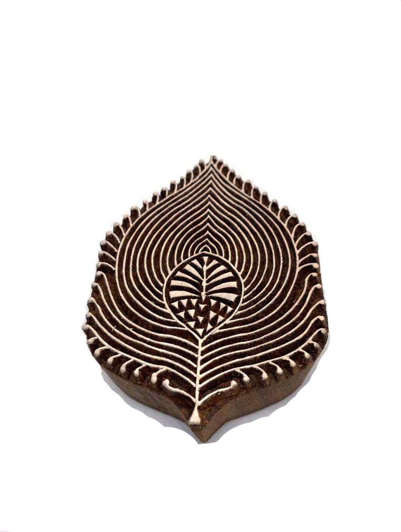 Beautiful Leaf Wood Block Stamp Printing Hand Carved Indian Etsy