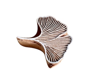 Hand Carved Rosewood Ginkgo Leaf Stamp: Fabric, Paper, and Tattoo