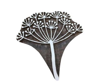 Hand Carved Indian Wood Block Printing Stamp - Flower Motif (3 Inch)