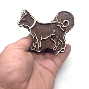 Hand Carved Indian Wood Textile Block Stamp: Concentric Square