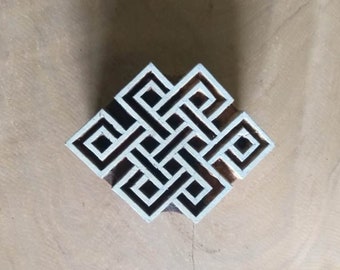 Hand Carved Indian Wood Block Stamp: Textile Printing