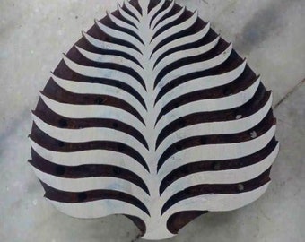 Beautiful Leaf Wood Block Stamp Printing Hand Carved Indian Wood Textile Block Stamp Leaf Motif