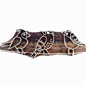 Hand Carved Bird Wood Block Stamp: Indian Textile Printing