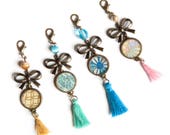 Tassel Beads, Midori, Traveler's Notebook Charm, bow Planner Charm, Journal Charm, Cell Phone Charm, Midori Charm, Antique Bronze