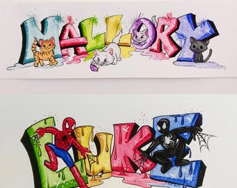 Custom Name Paintings *2 Names Discount Pack* Any Character