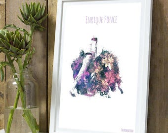Enrique Ponce 2 color A4 unframed print