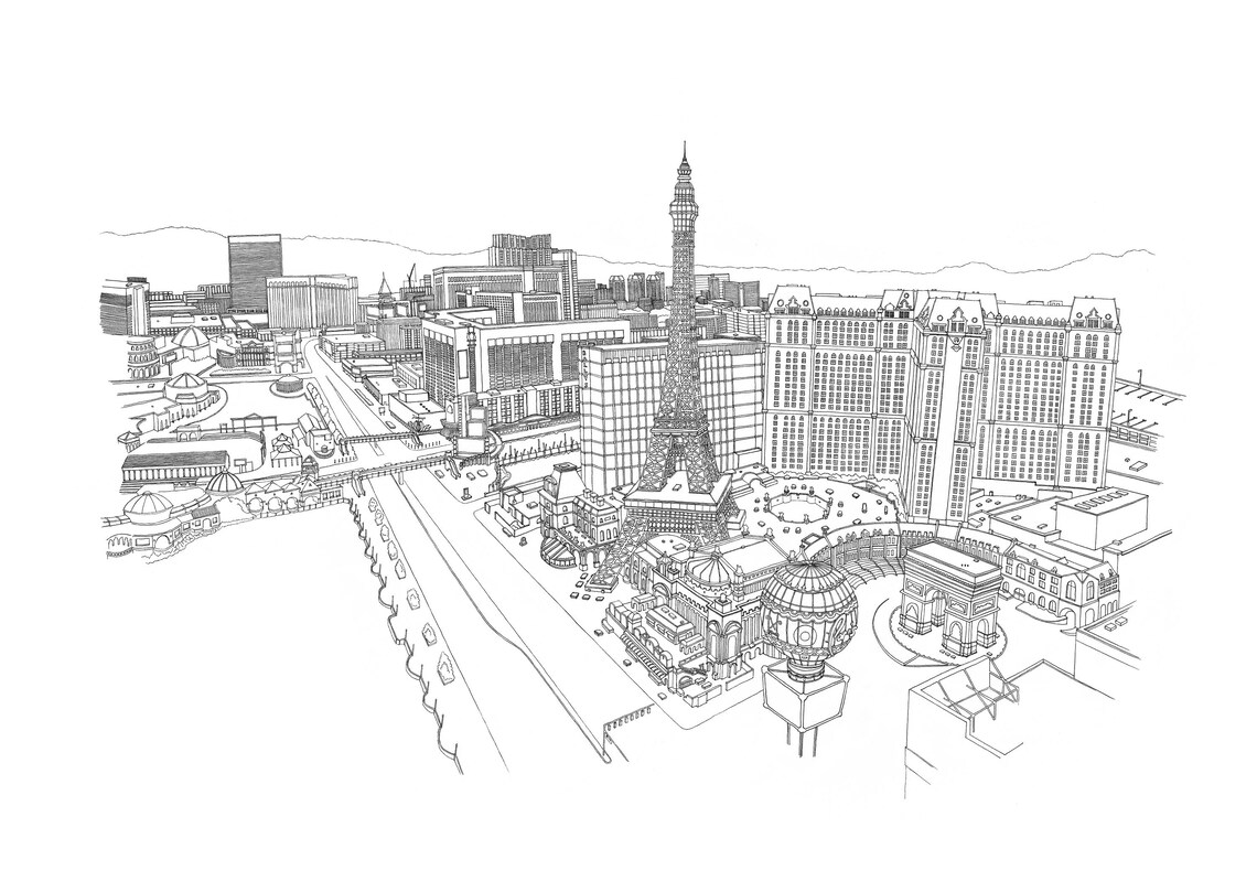 Las Vegas LV Nevada Strip Print Las Vegas Wall Art Las Vegas Etsy