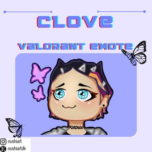 Clove Emote | Streamer Emotes | Valorant Emotes | Valorant agent emotes | Twitch Discord Youtube emote set