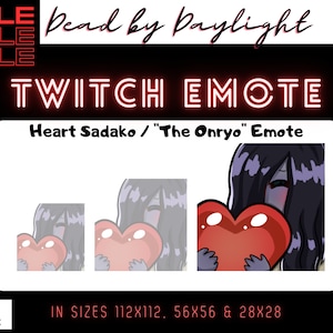 Émote de cœur Sadako DBD | prêt à l&#39;emploi | Le Ringu | Émote Onryo | Tic