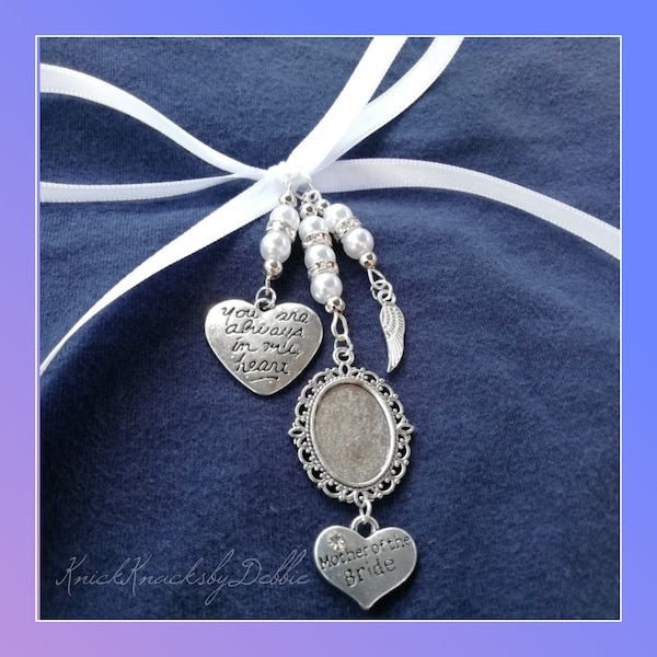 Bespoke Bridal Bouquet Wedding Memory Charm with Oval Floral Photo Frame