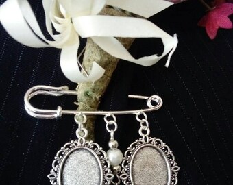 Bride/Groom Handmade Buttonhole, Bouquet, Lapel, Garter Cameo Memory Pin