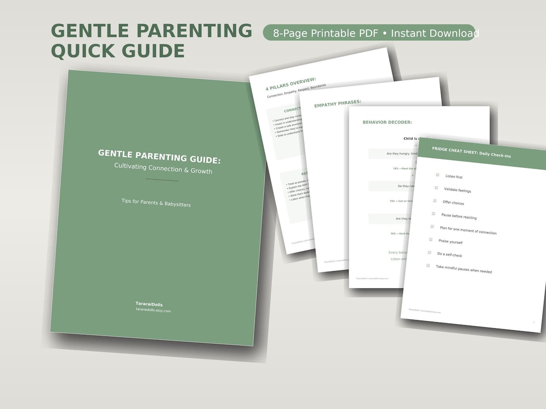Printable Parenting Guide.pdf Gentle Parenting Quick Guide: 4 Pillars Cheat Sheet (digital PDF) - Etsy