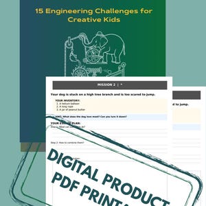 A Máquina da Invenção | Livro de Atividades STEM para Crianças | Quebra-cabeças de Engenharia para Imprimir | Ciências para Educação Domiciliar | Folhas de Atividades para Desenvolvimento do Pensamento Crítico