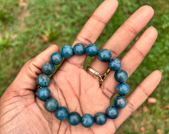 Blue Apatite crystal bracelet