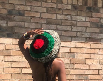 Crochet Dreadlock Tam, Marcus Garvey, Pan African, Afrocentric, Large, Dreadlock Beanie