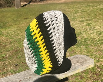 Jamaica Flag Crochet Mesh Beanie, Mesh Beanie, Dread Tam, Tam, Mesh Dread Hat, Mesh Tam
