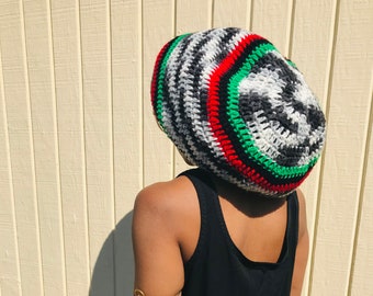 Pan African Crochet Tam, Africa Tam, Camouflage Tam, Dread Tam