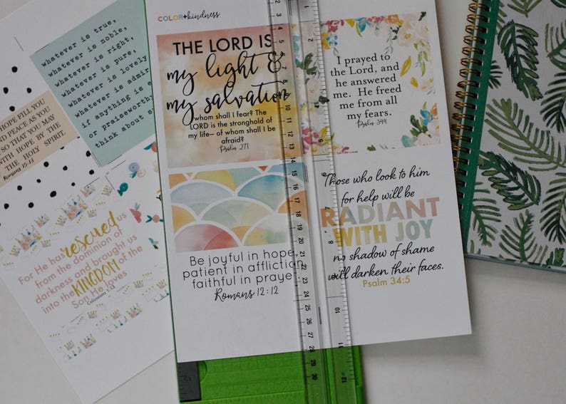 Bible Verse Cards, Scripture Cards, Bundle 1, Set of 32 Scripture Cards, Bible Memory, Download, Bible Journaling, Encouragement Cards image 6