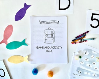 Preschool Bible Game Pack, Bible Activities and Games, Bible Explorer Camp, Play and Learn, Hands on Learning, Homeschool, Bible games,