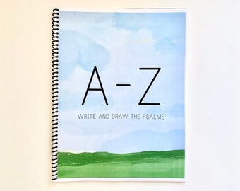 Handwriting, Letter Practice, Drawing, and Copywork pages, Print, A-Z through the Psalms, Scripture Copywork, Bible verse practice, Download