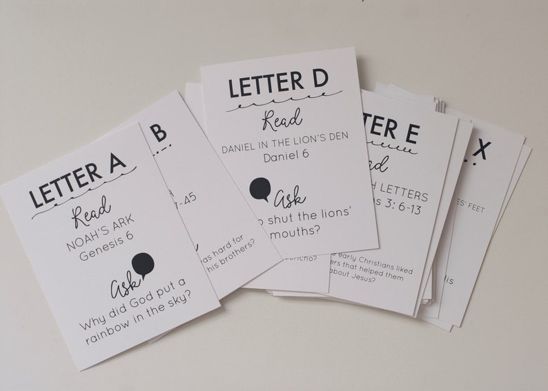 Bible Alphabet Flashcards: A-Z Learning Cards (Instant Download) image 3