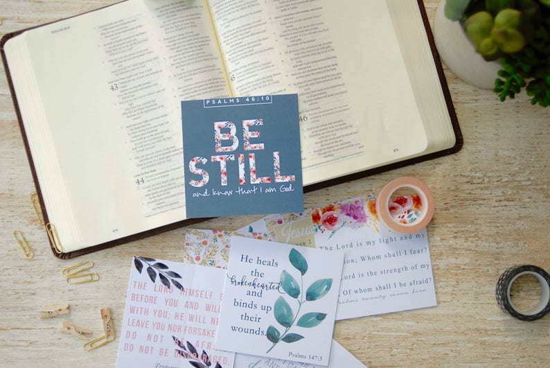 Bible Verse Cards, Scripture Cards, Bundle 1, Set of 32 Scripture Cards, Bible Memory, Download, Bible Journaling, Encouragement Cards image 5