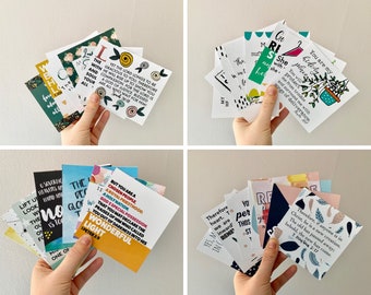Bible Verse Scripture Cards, Set of 32 Encouragement Cards, Journaling Prints