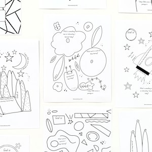 Kids&#39; Sermon Notes Coloring Pack: Church Note-Taking (Instant Download)