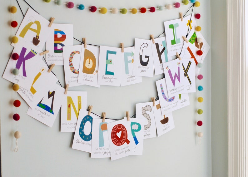 Bible Alphabet Flashcards: A-Z Learning Cards (Instant Download) image 1