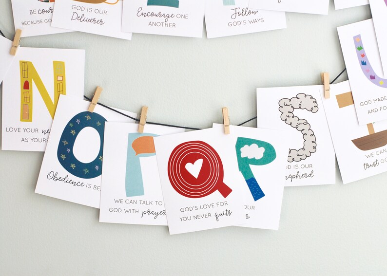 Bible Alphabet Flashcards: A-Z Learning Cards (Instant Download) image 6
