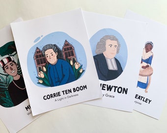 Christian Biography Unit Bundle, Christian Biography Study, Mini-Unit for Kids, Biographies for kids, John Newton, Corrie ten Boom, and more