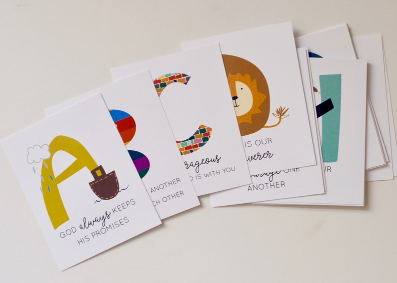 Bible Alphabet Flashcards: A-Z Learning Cards (Instant Download) image 2