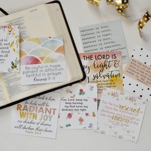 Bible Verse Cards, Scripture Cards, Bundle 1, Set of 32 Scripture Cards, Bible Memory, Download, Bible Journaling, Encouragement Cards image 3