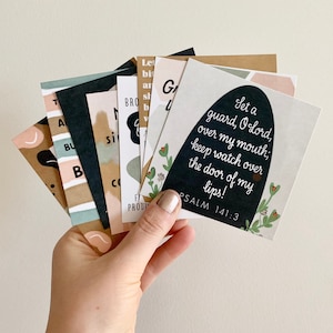Jeu de 8 cartes pour les Ecritures Saintes, vers sur des paroles sages et aimantes, Mémoire d'Écritures saintes, Journalisation biblique, Impressions d'Écritures saintes, Mémorisation, Téléchargement