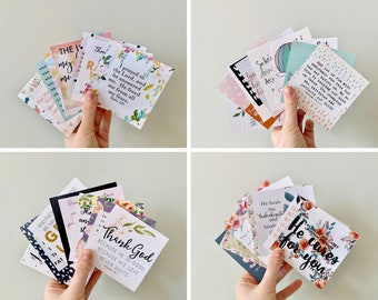 Bible Verse Cards, Scripture Memory, Journaling Encouragement Set (4x4 Inch)